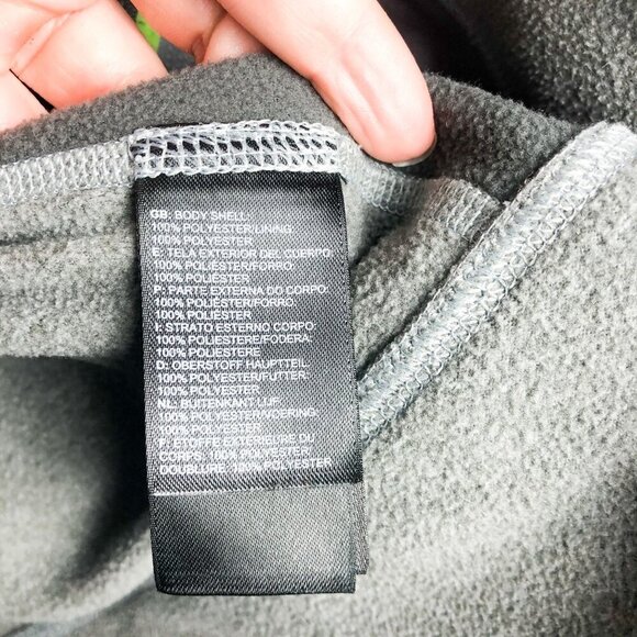 The North Face Gray Hooded Full Zip Fleece Jacket Boys Large - Picture 6 of 7